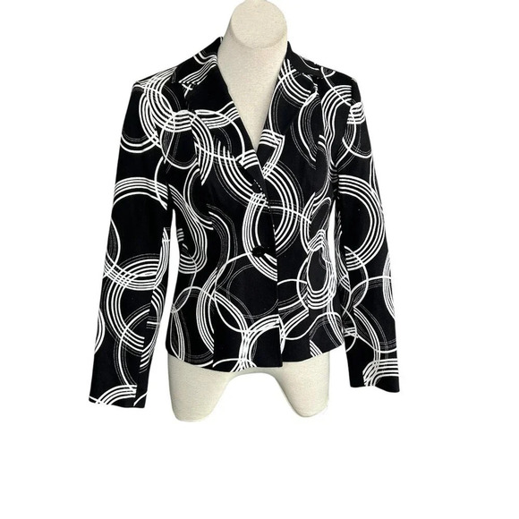Grace Dane Lewis Jackets & Blazers - Atomic Black Concentric Circles Career Blazer NWT $138 Size 8